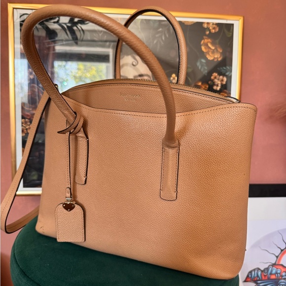 Kate Spade Tan Leather Tote Structured Design - Picture 1 of 1
